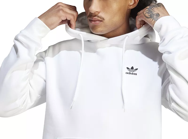 Мужская худи с трилистником Adidas Originals Adicolor Essentials, белый — фото 4
