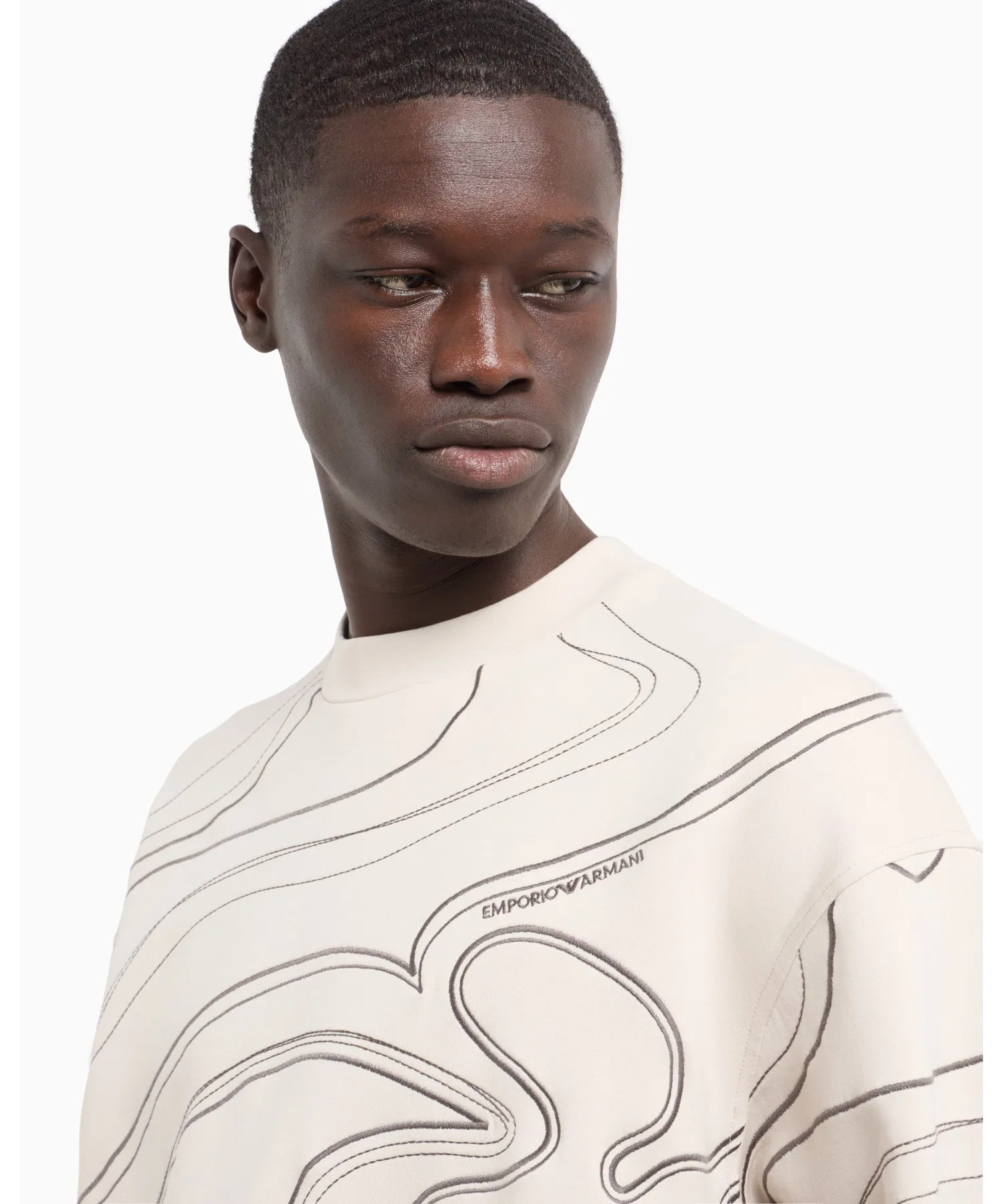 【Emporio Armani】Толстовка, двойной джерси, вышивка — фото 3