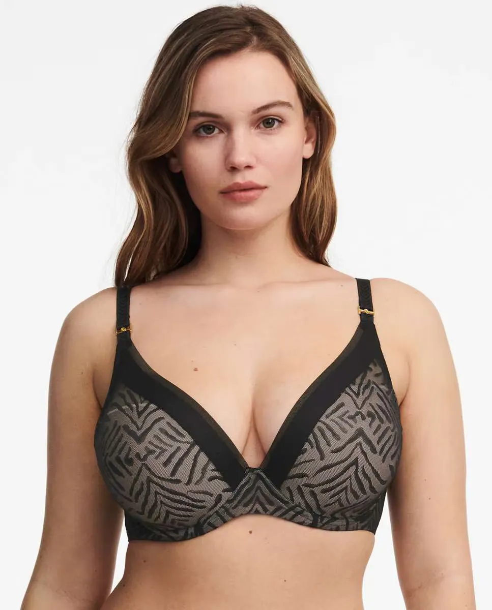 

Бюстгальтер пуш-ап с мягкой подкладкой Graphic Allure, кружевом и тюлем Chantelle, цвет Granate