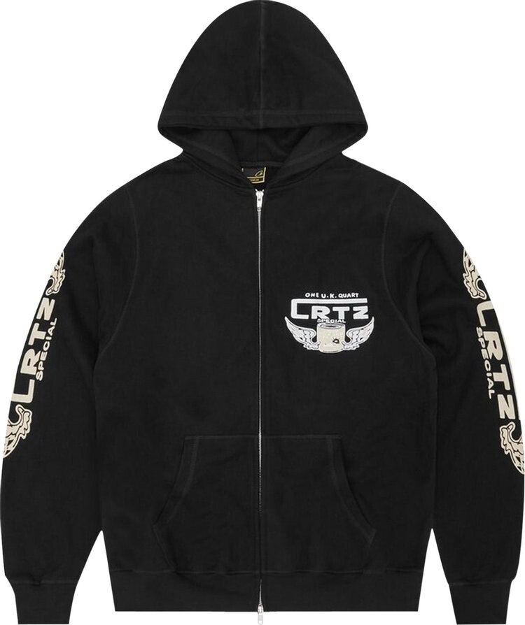 

Худи Corteiz Gasolina Double Zip 'Black', черный