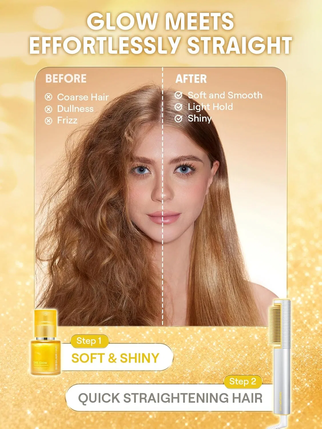 Масло-сыворотка для волос SHEGLAM 24K Glow Hair Oil Serum Sheglam — фото 3