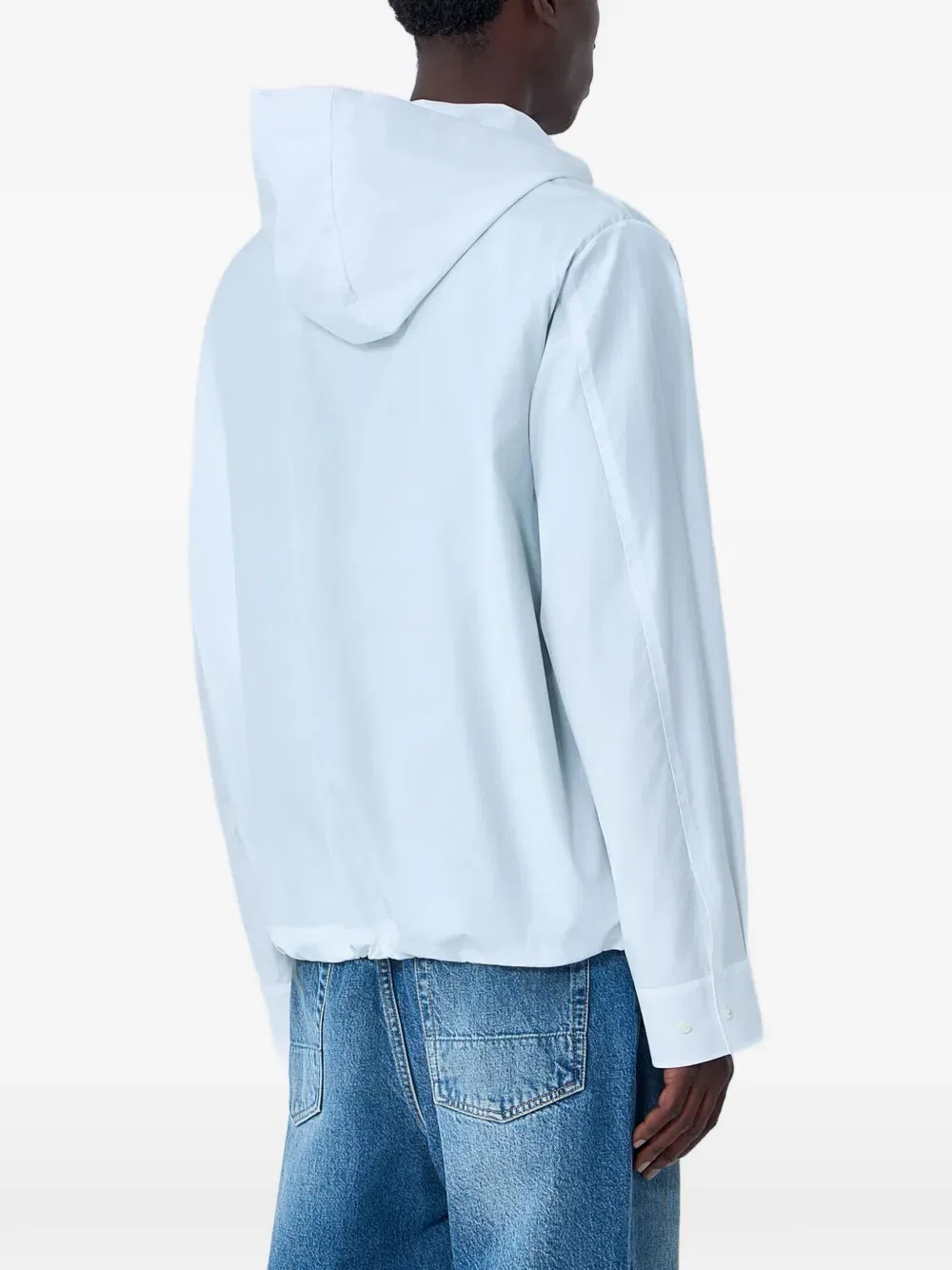 Рубашка-накидка с капюшоном на шнуровке Lacoste, белый — фото 3