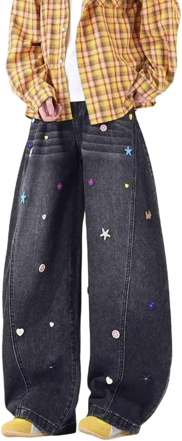 

Джинсы женские loose fit high waist baggy wide leg SANLEG