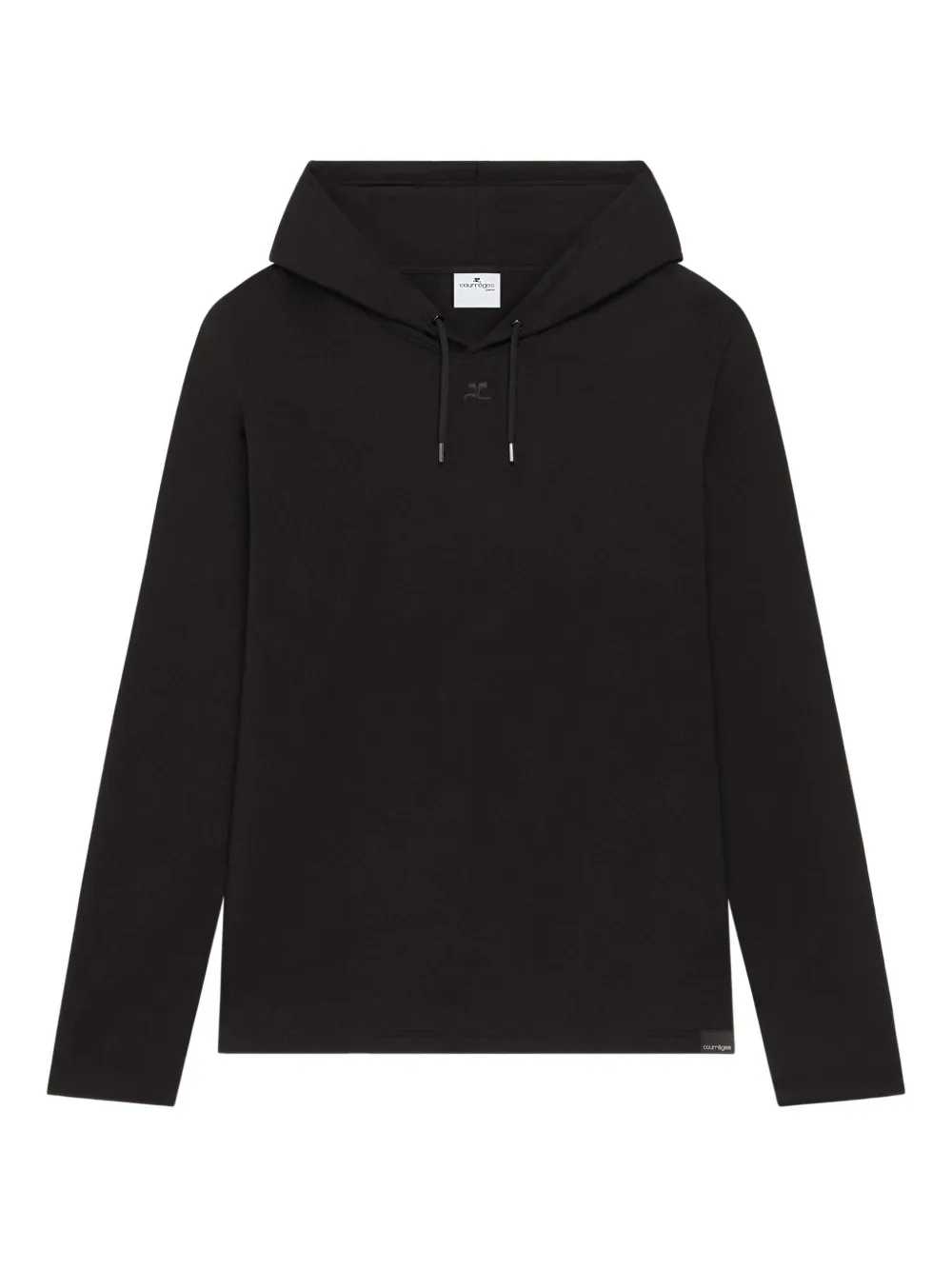 

Асимметричная укороченная толстовка с капюшоном Courrèges, черный
