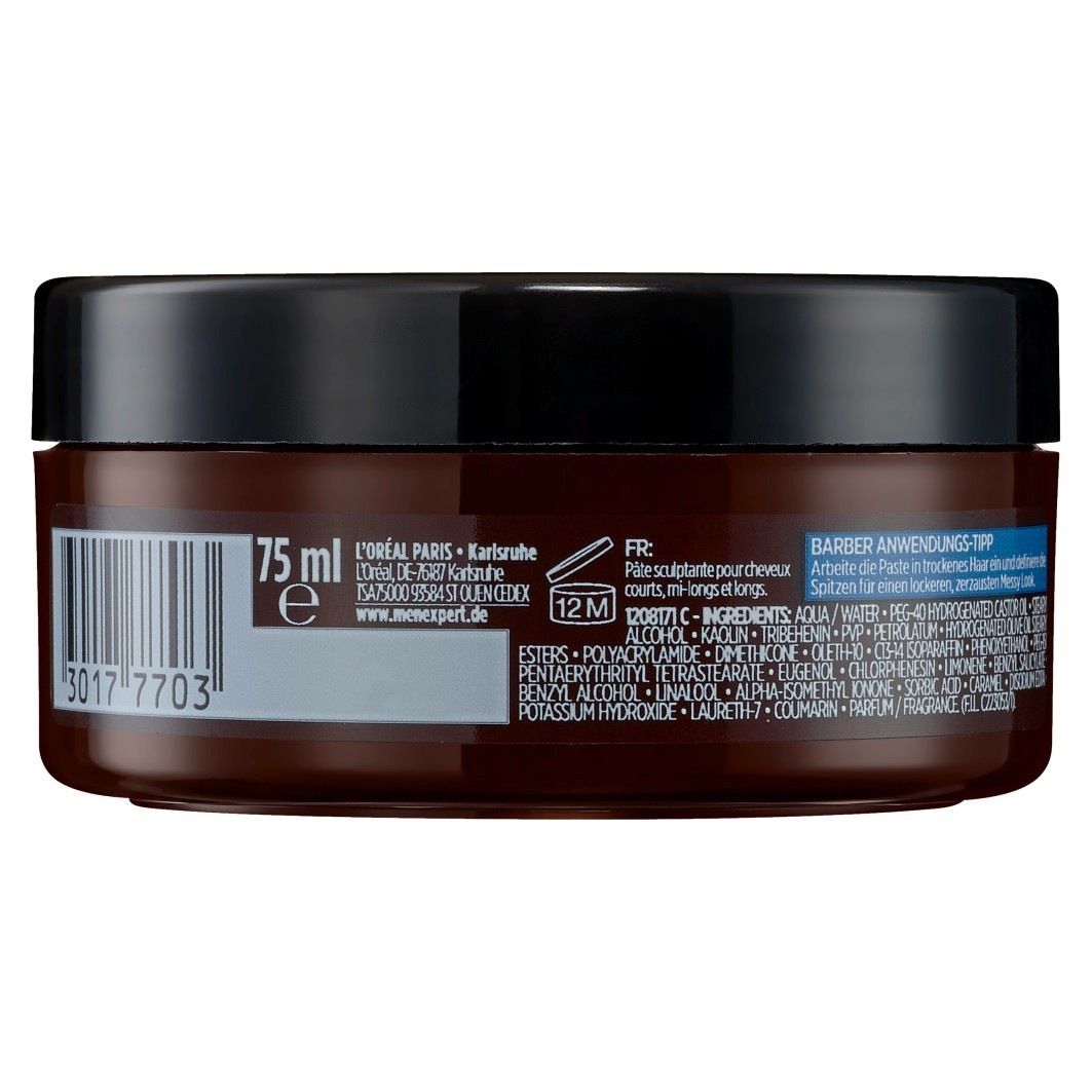 Воск для волос barber club messy look matt paste L Oreal Men Expert, объем 75 мл — фото 2