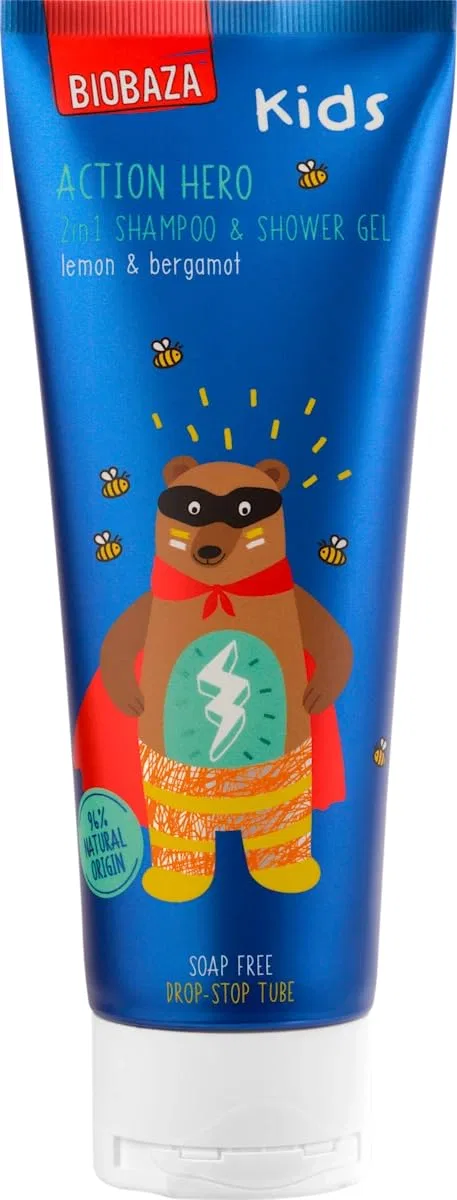 Детский гель для душа и шампунь Biobaza Kids 2-в-1 «Action Hero» 250 мл Biobaza