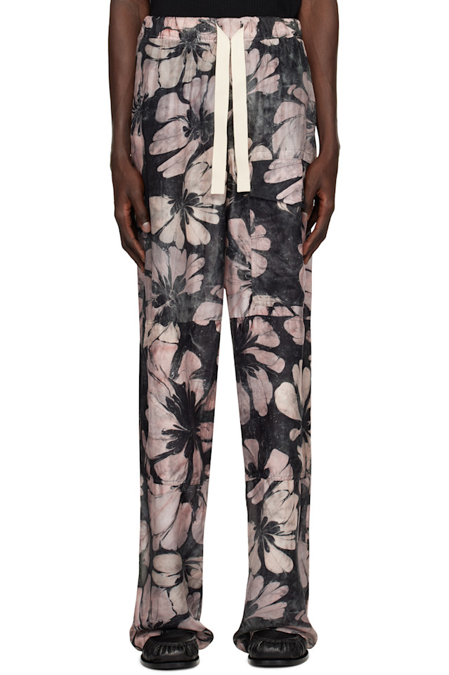 

Шёлковые штаны карго на шнурке Dries Van Noten, розовый