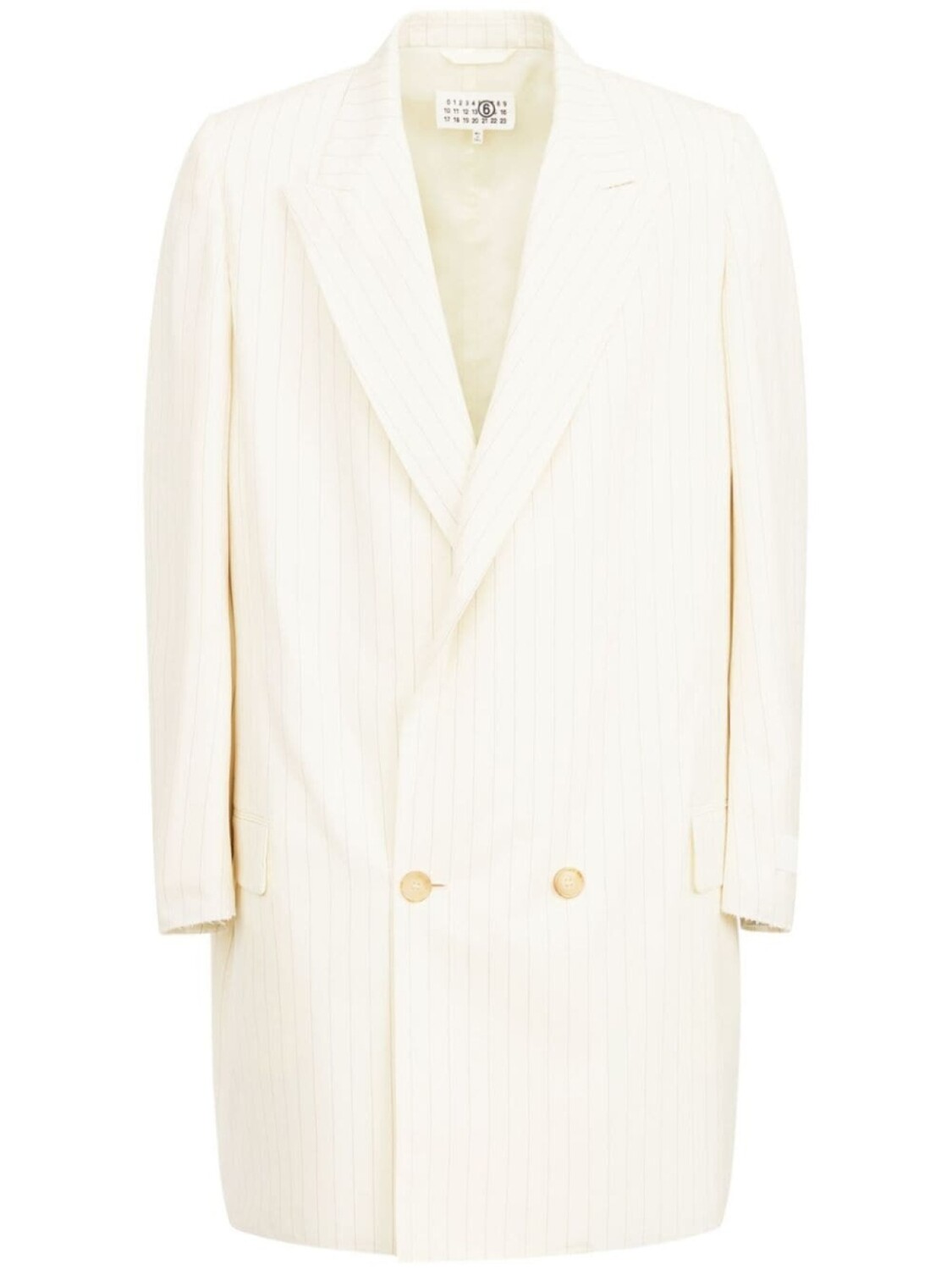

MM6 Maison Margiela двубортный пиджак в тонкую полоску, нейтральный цвет