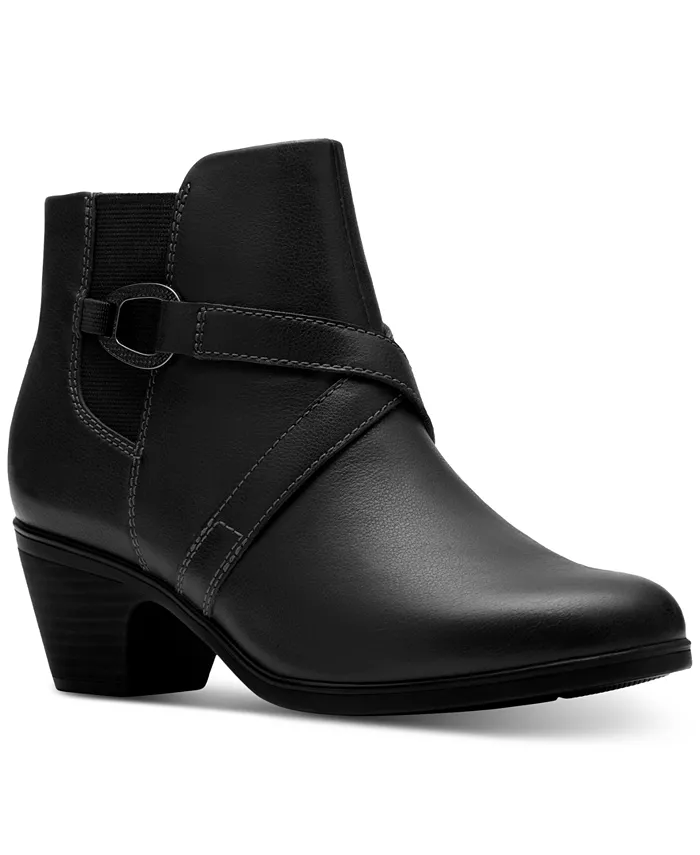 Коллекция женских ботильонов Emily2 Henley Wedge Booties Clarks, черный