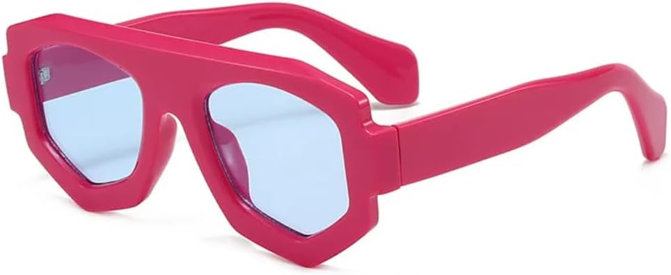 

Модные солнцезащитные очки неправильной формы для женщин, солнцезащитные очки UV400 в стиле ретро, ​​сине-фиолетовые, мужские солнцезащитные очки UUPTTPL, Rose Pink Blue