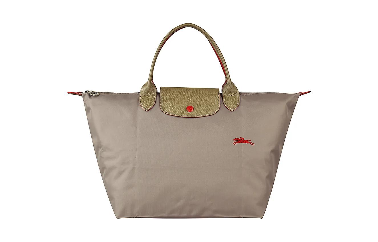 

LONGCHAMP Сумка-труба женская Le Pliage Club из нейлоновой ткани с длинной ручкой, коричневая