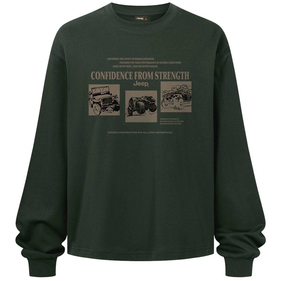 

Футболка Unisex Crew Neck Jeep, army зеленый
