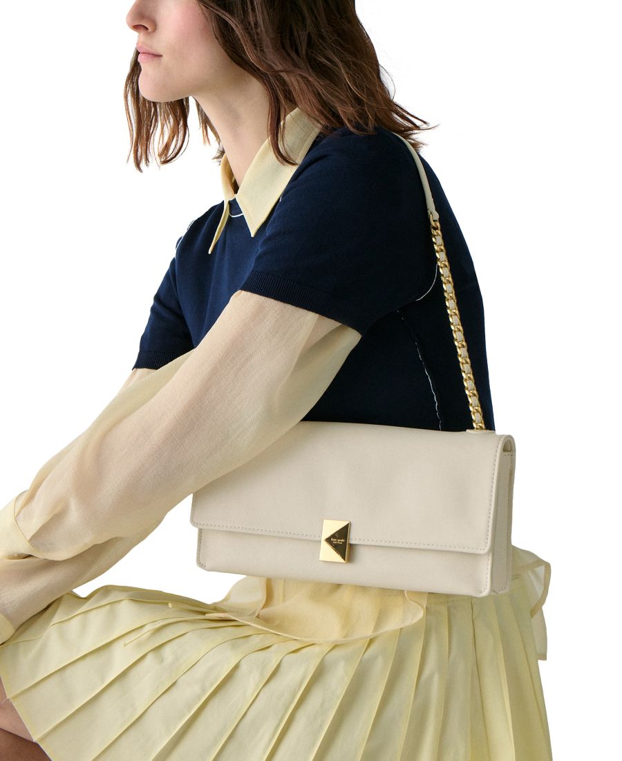 

Мягкая наплечная сумка Deco из кожи средней зернистости kate spade new york, Cashew Milk