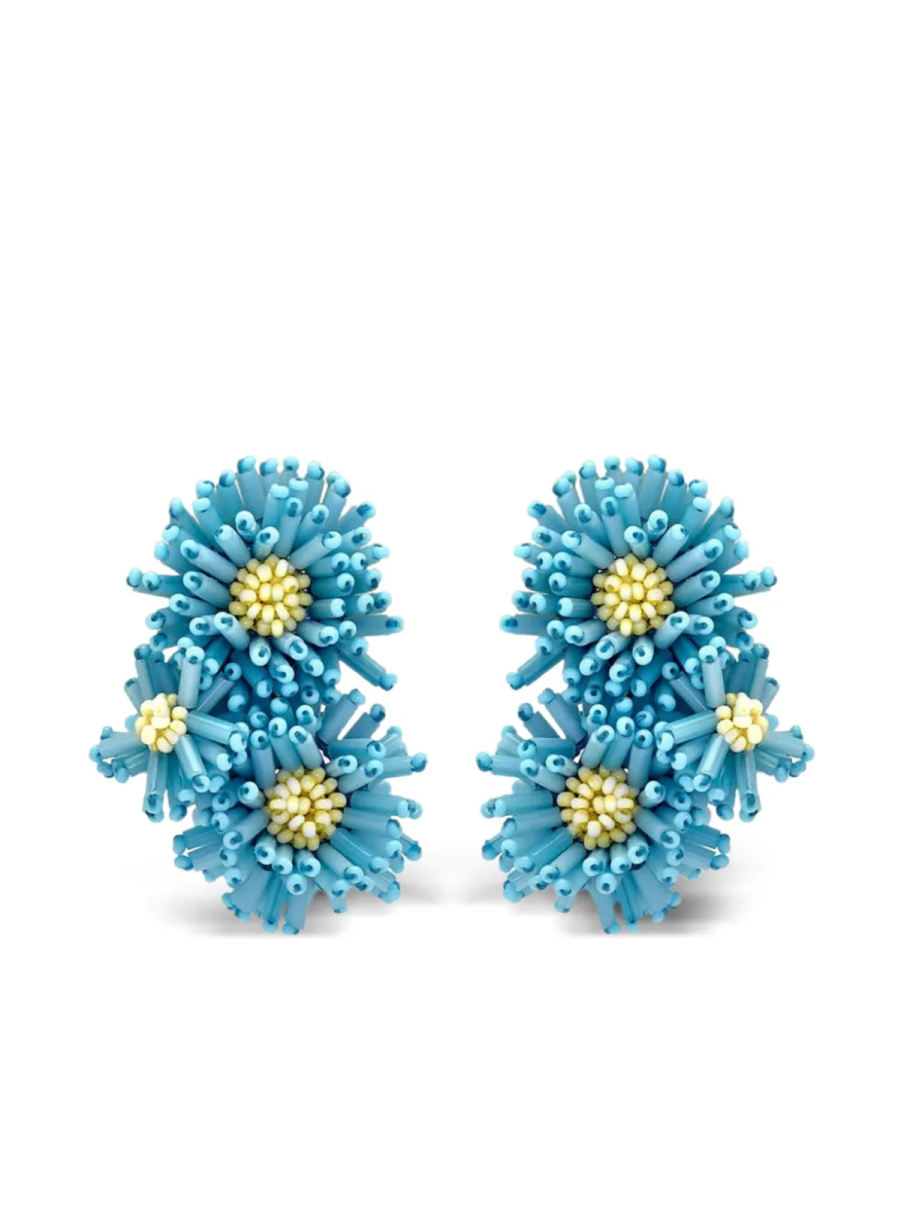 

Oscar de la Renta серьги Pompom Flower, синий