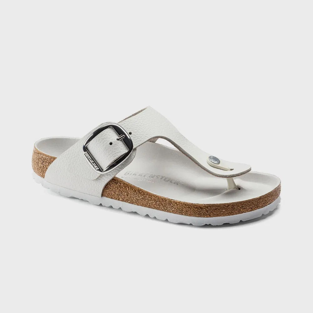 Мужские чёрные сандалии Gizeh Big Buckle Leather Regular от Birkenstock