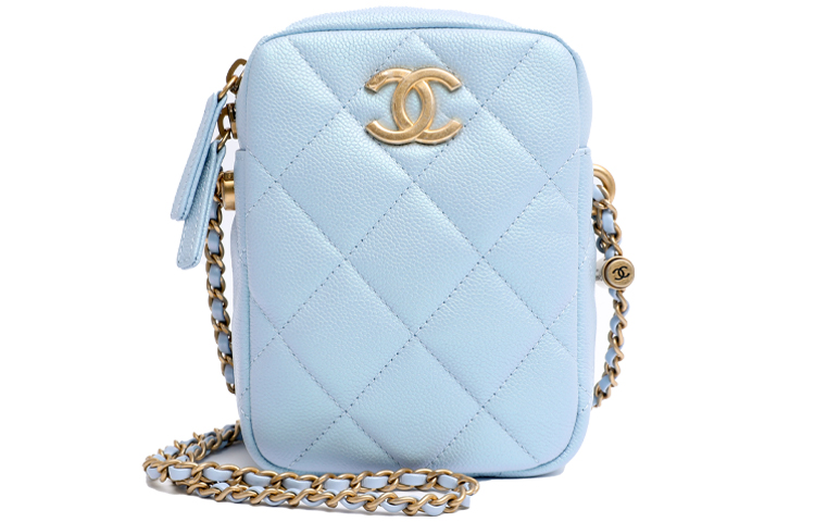 

CHANEL Сумка через плечо из зимней коровьей кожи 21 карат, женская, светло-голубая