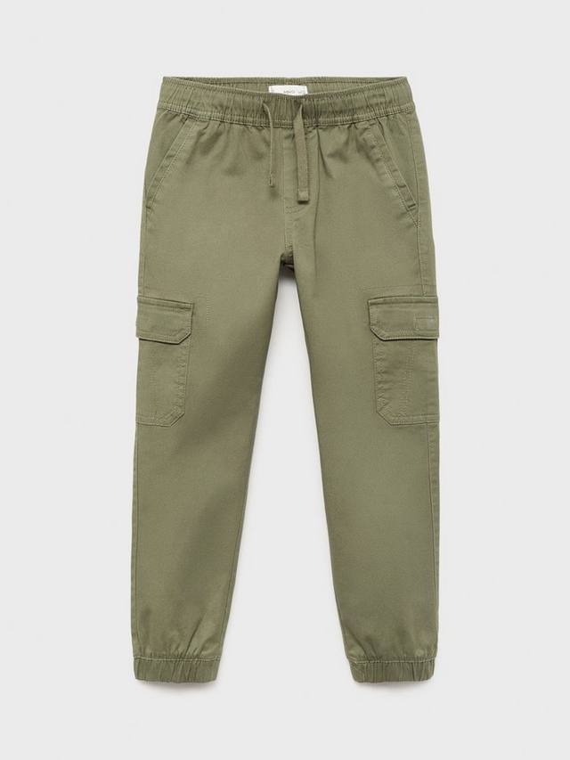 

Детские брюки Kenya из хлопковой смеси с кулиской Mango, Beige Khaki