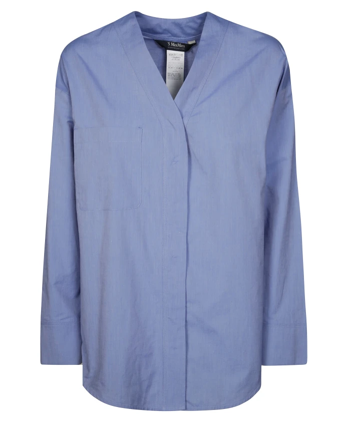

Блузка с V-образным вырезом в стиле йоле Max Mara, синий