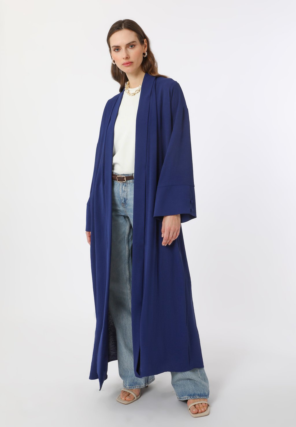 

Классическое пальто ABAYA REFKA Modanisa, синий