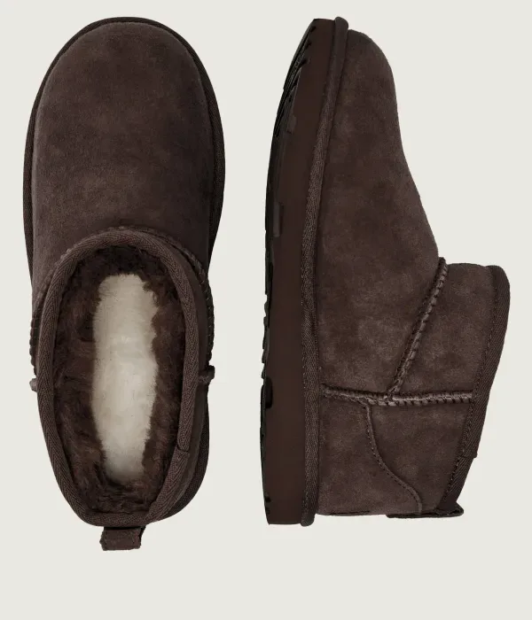 Детские классические ультраминиатюрные зимние ботинки Ugg, коричневый — фото 4