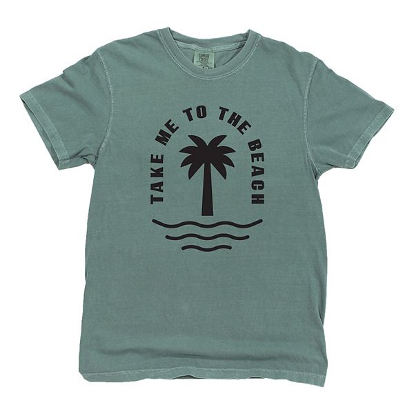 

Футболка Take me to the beach с пальмой, окрашенная в готовом виде Simply Sage Market, Light Green