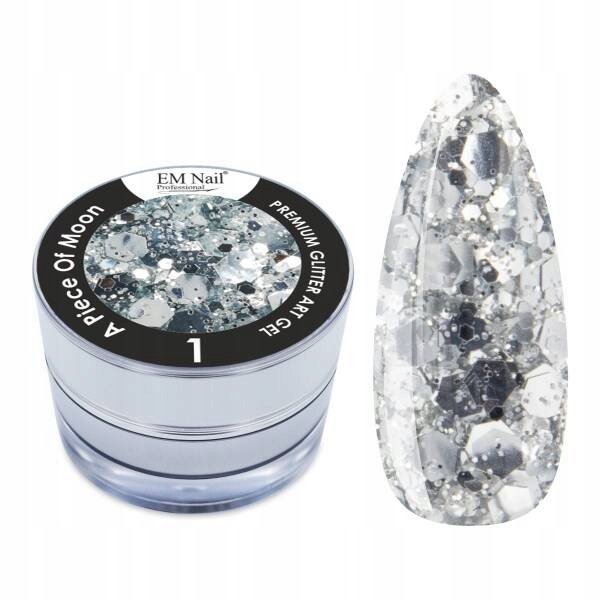 

EM Nail Paint Premium Glitter Art Gel A Piece of Moon 1 SADOX