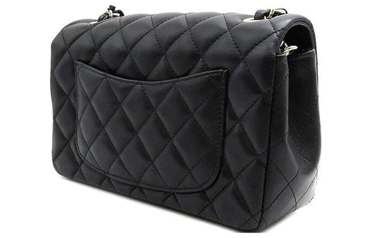 CHANEL Классический клатч CF из овчины, мини-сумка через плечо, женская, черная — фото 3