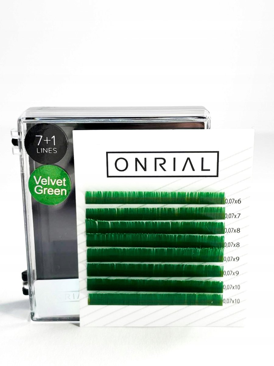 

Цветные ресницы микс C 0,07 мм 6-10 V.Green Velvet Green ONRIAL Inne