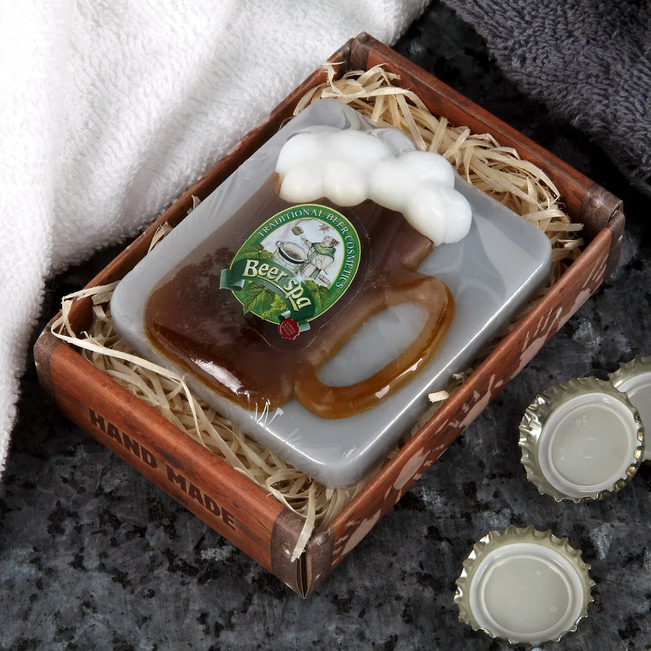 Мыло ручной работы в форме пивной кружки с принтом Beer Spa ‎Lustapotheke — фото 2