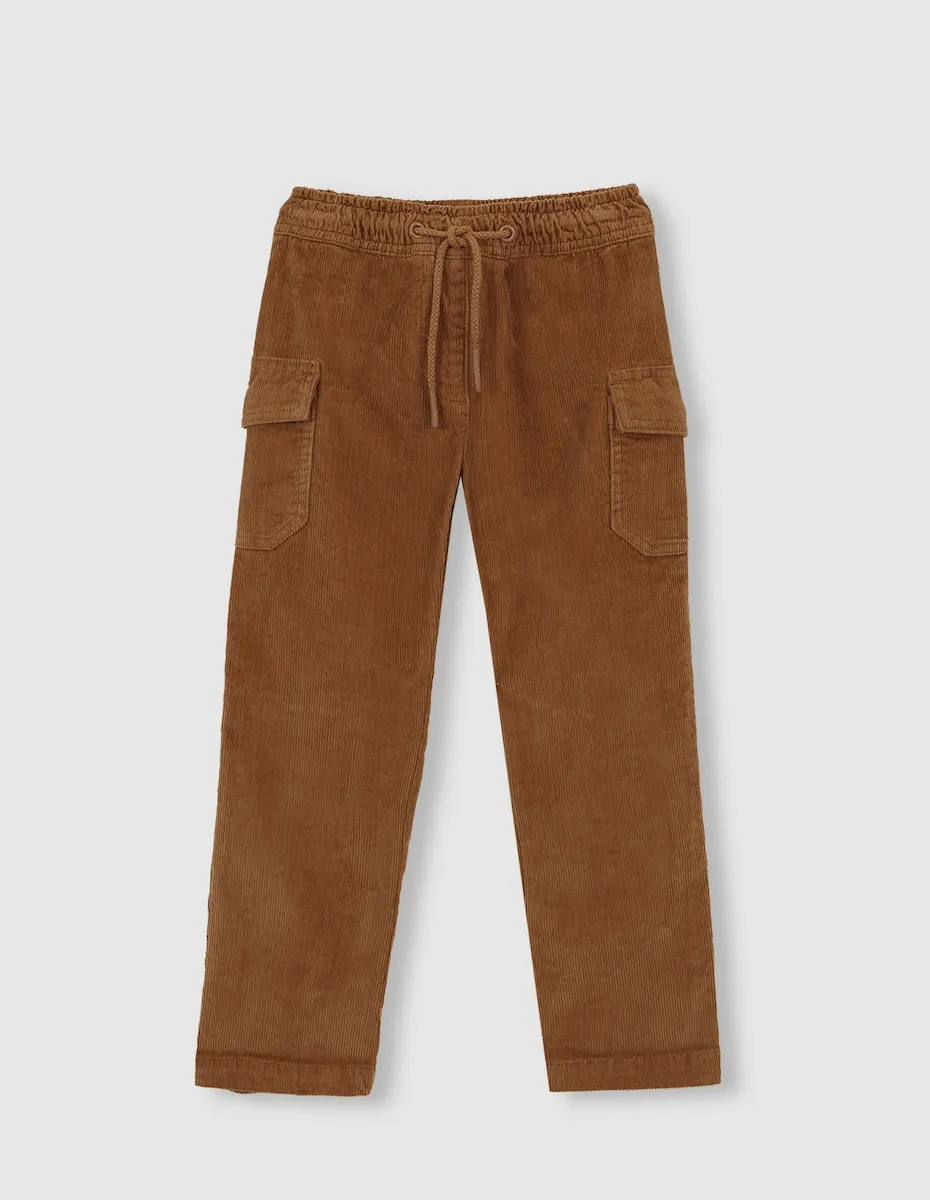 

Детские вельветовые брюки цвета верблюжьей шерсти Gocco