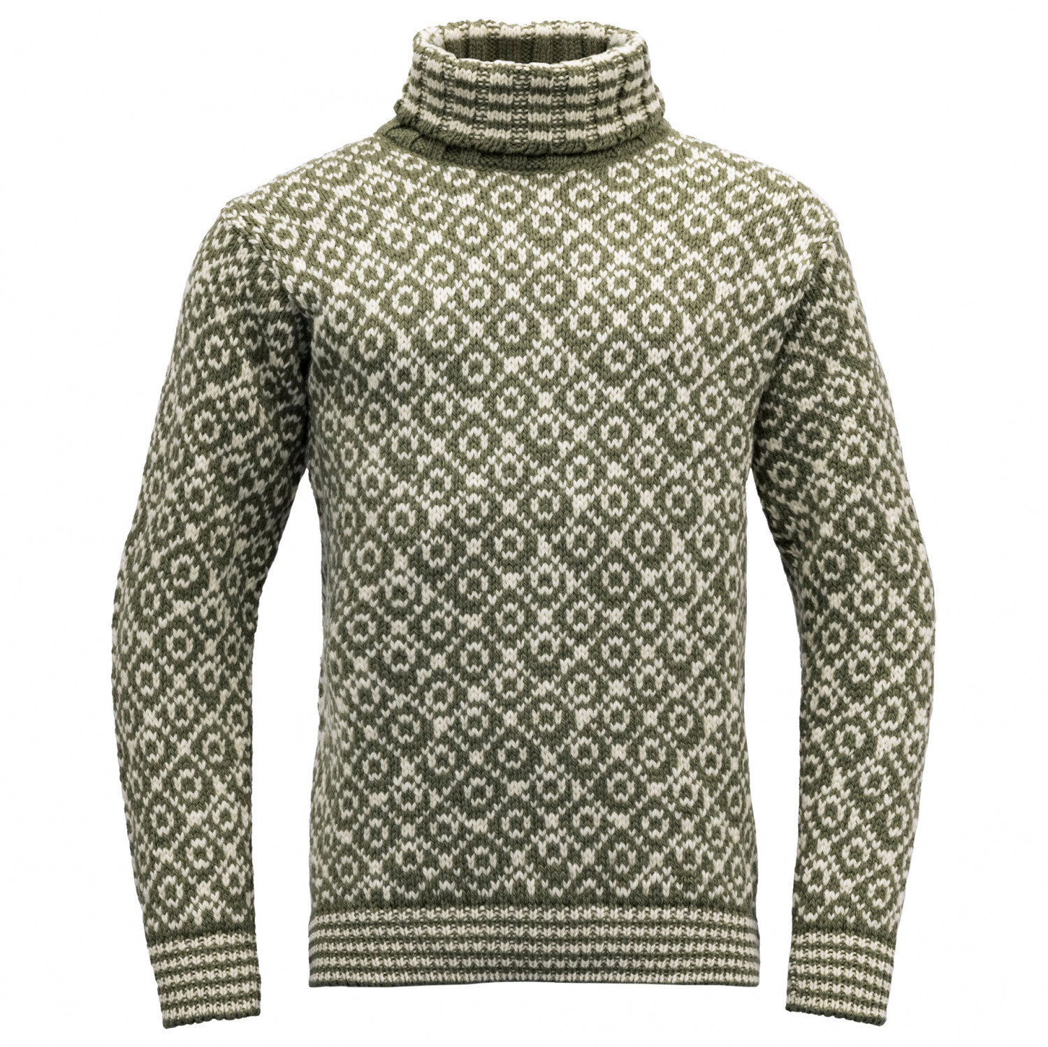 

Шерстяной свитер Devold Svalbard Sweat Highneck, цвет Olive/Offwhite