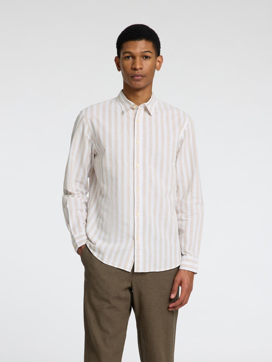 

Рубашка Slim Fit на пуговицах SELECTED, бежевый/кремовый