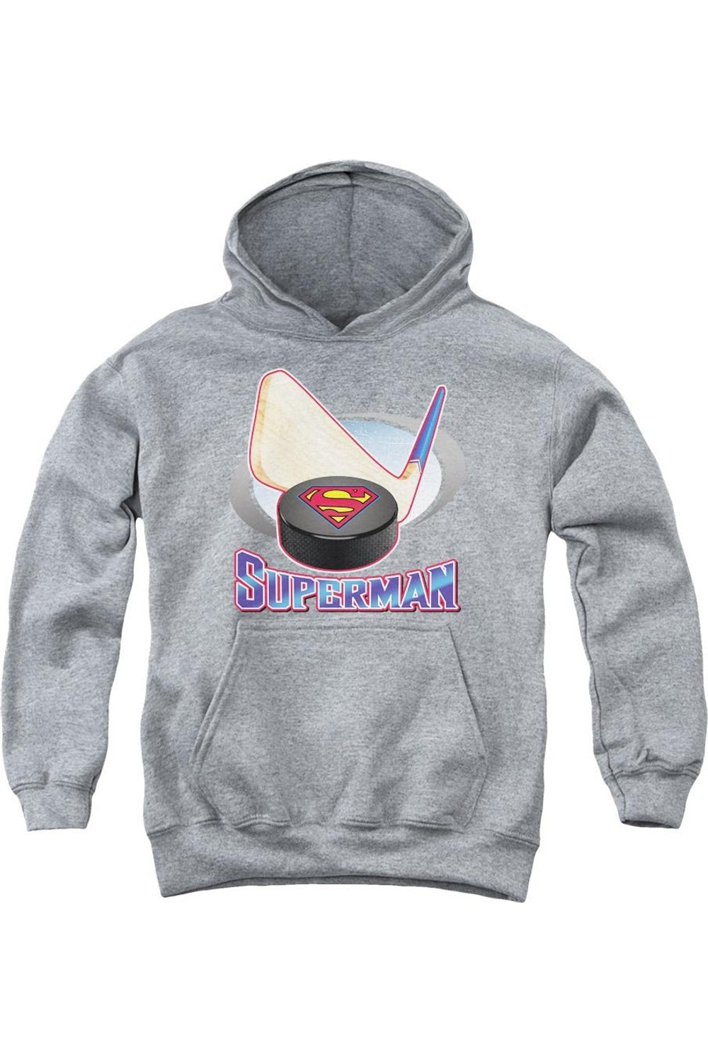 

Толстовка с капюшоном Superman и хоккейной клюшкой для детей Gildan, Athletic Heather