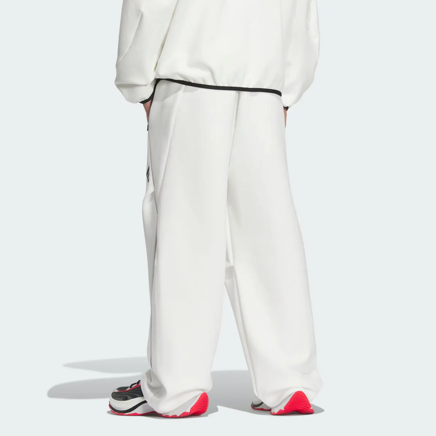 Adidas SS25 Спортивные штаны вязаные мужские ярко-белый — фото 4