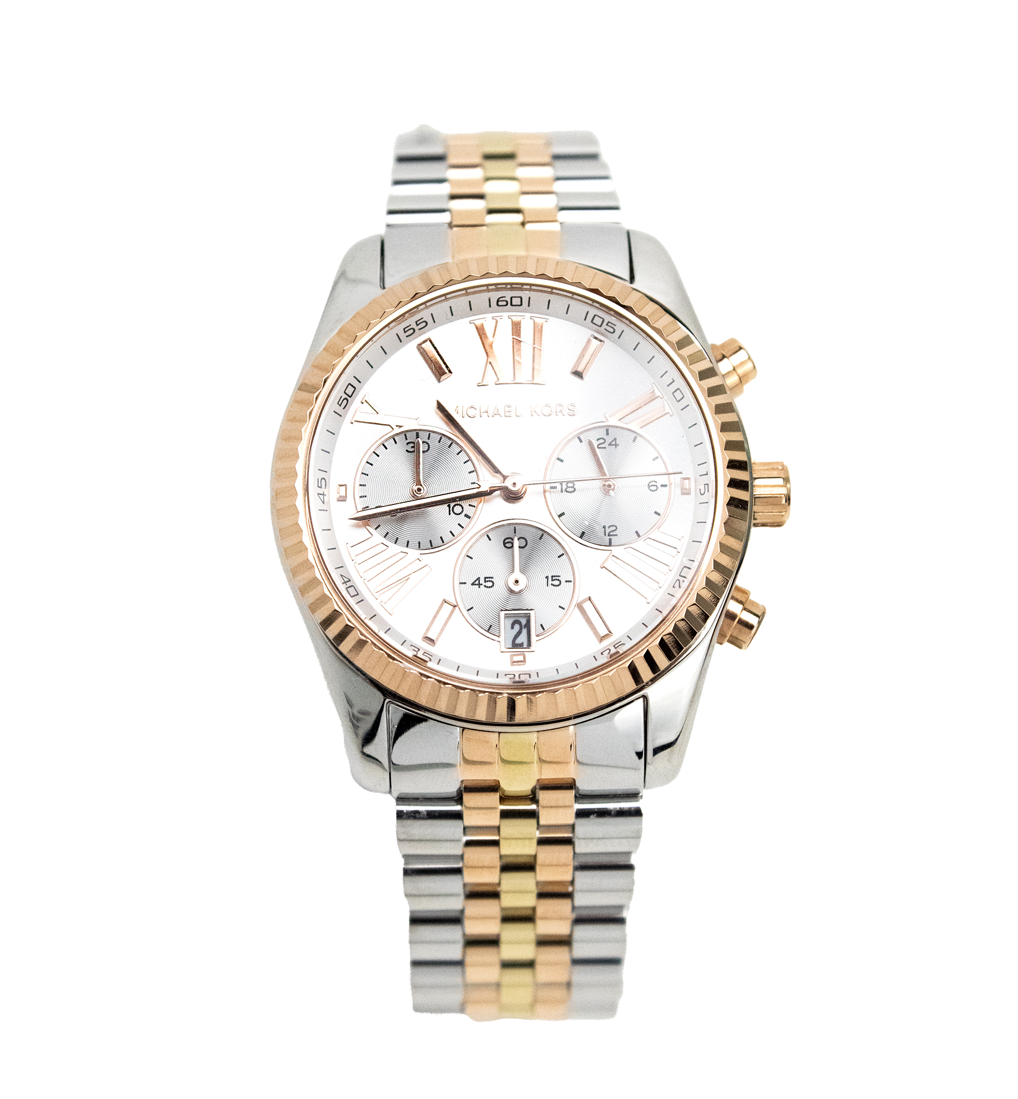 

Часы Lexington Chrono Silver Rose Gold из нержавеющей стали MK5735 Michael Kors