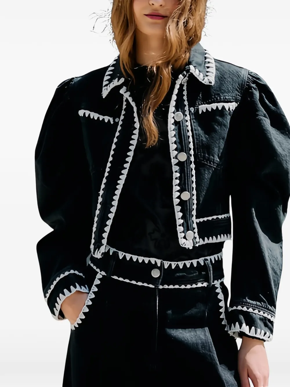 

Куртка с пышными рукавами Farm Rio, черный