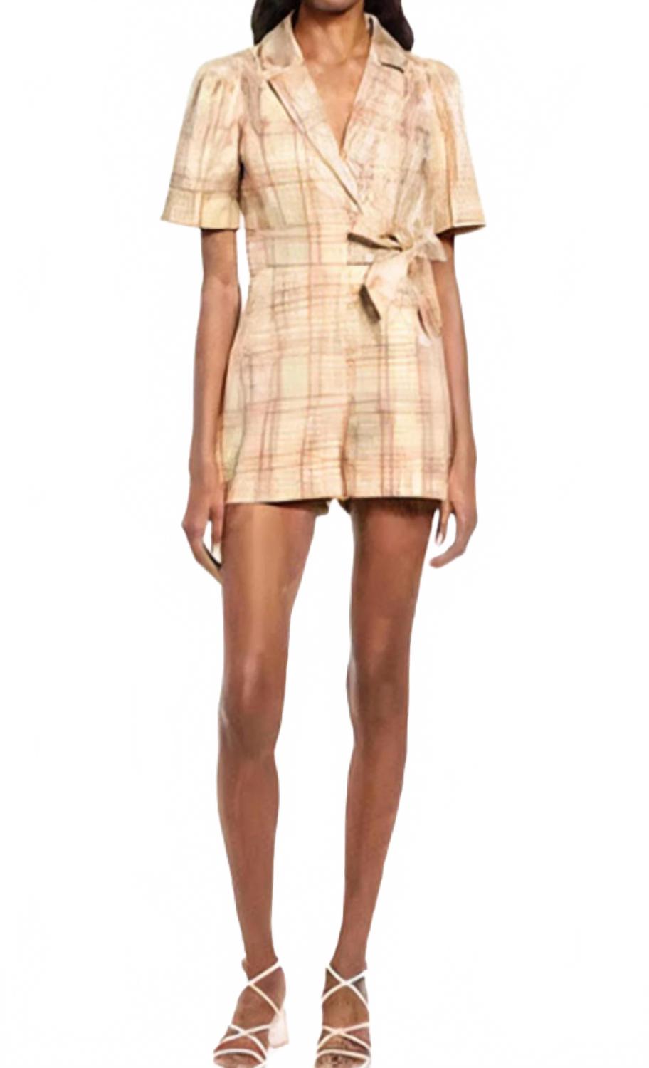 

Керри Плед Ромпер в сливочно-желтом цвете Adelyn rae