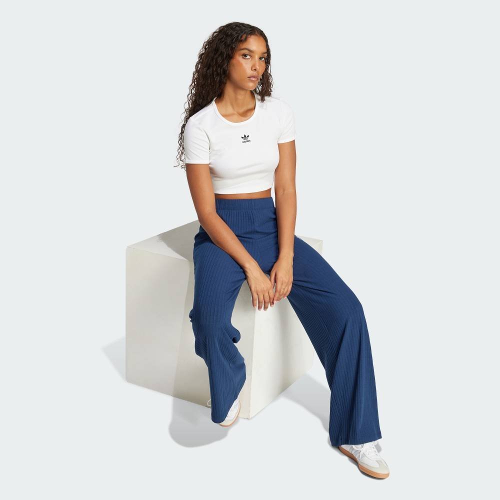 Ребристая футболка Essentials Adidas, white — фото 3
