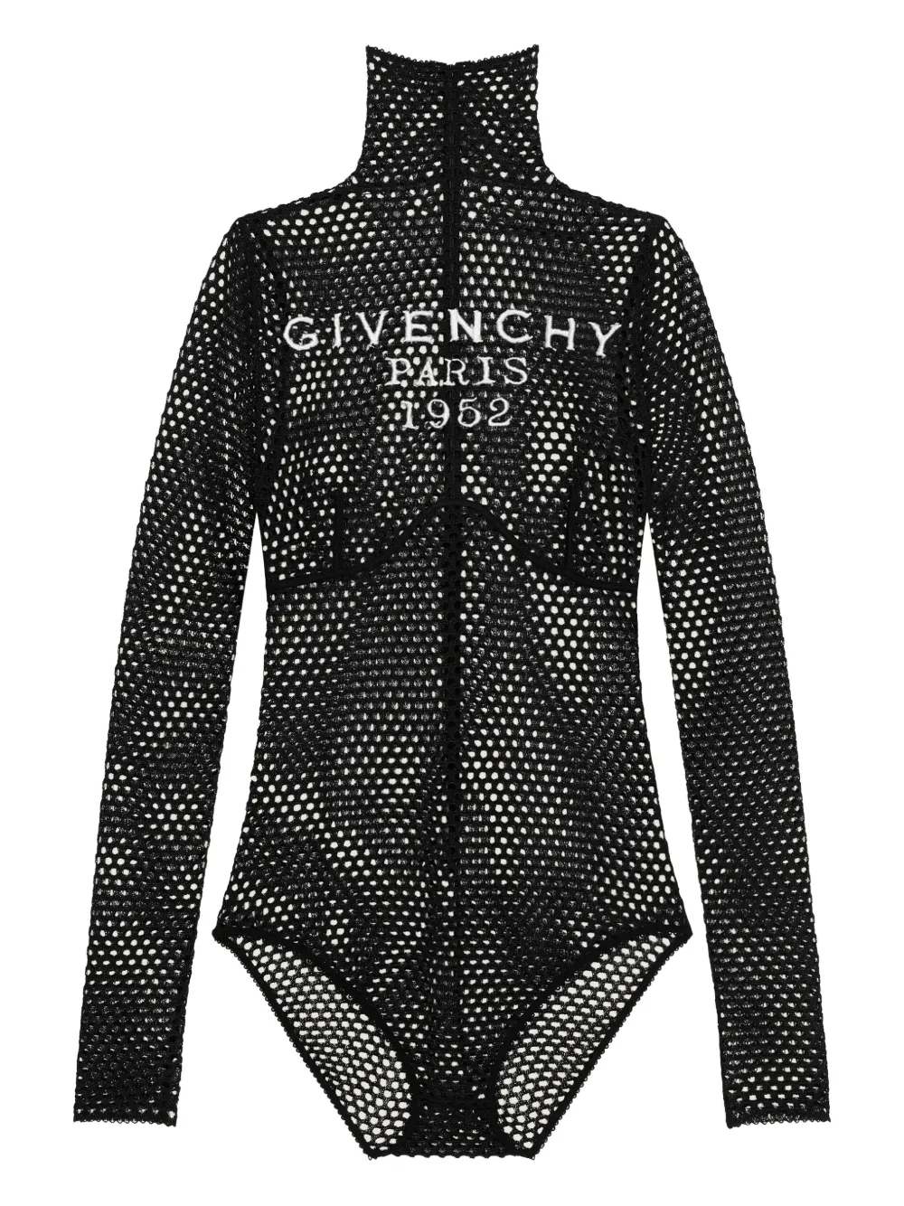 

Боди с длинными рукавами и эффектом сетки Givenchy, черный
