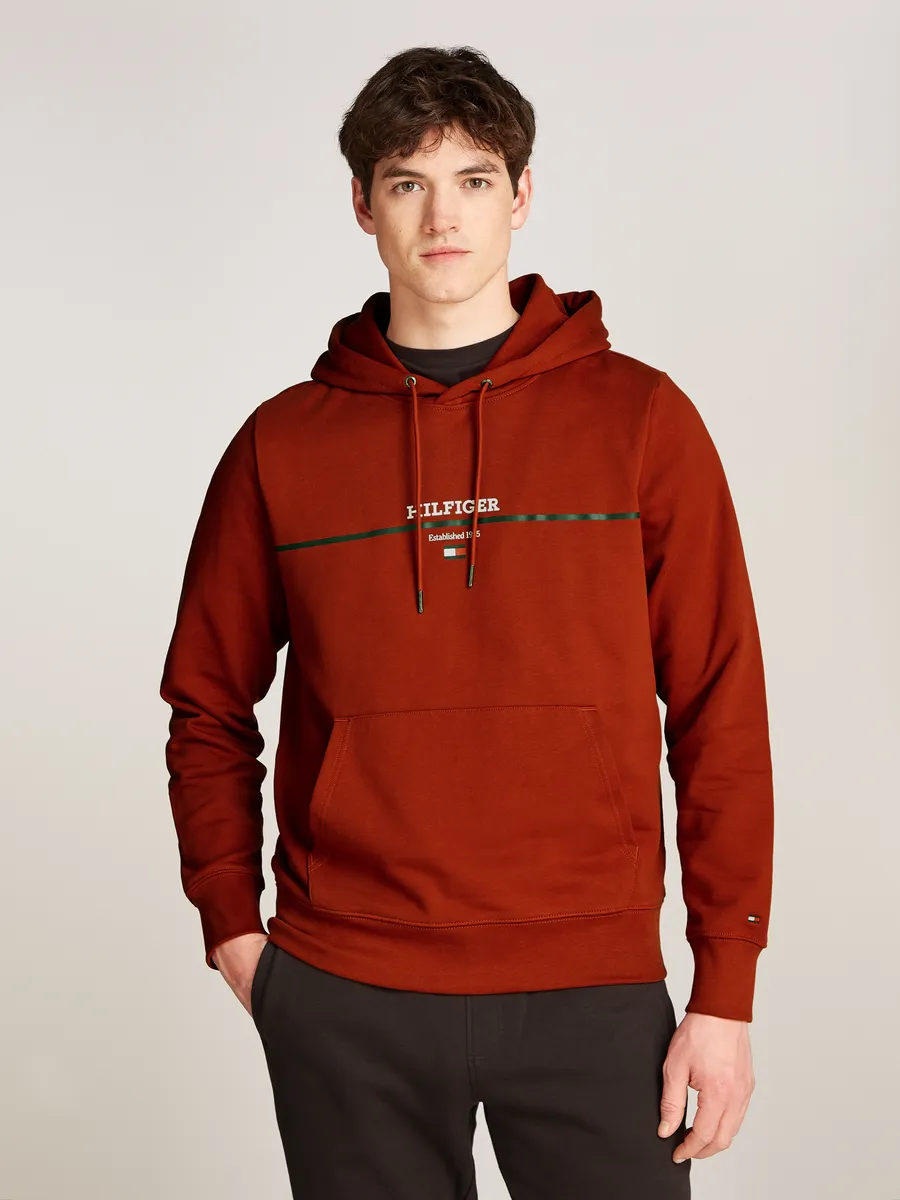 

Толстовка Tommy Hilfiger "HILFIGER STRIPE TERRY HOODY", цвет Dark Magma