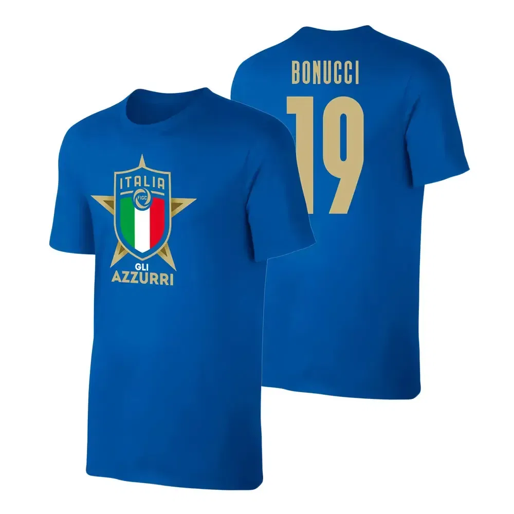 Футболка детская с символикой Италии Bonucci 19 Italy, синий