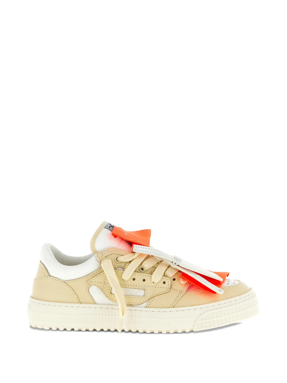 Двухцветные кеды на низкой подошве Off-White, нейтральный