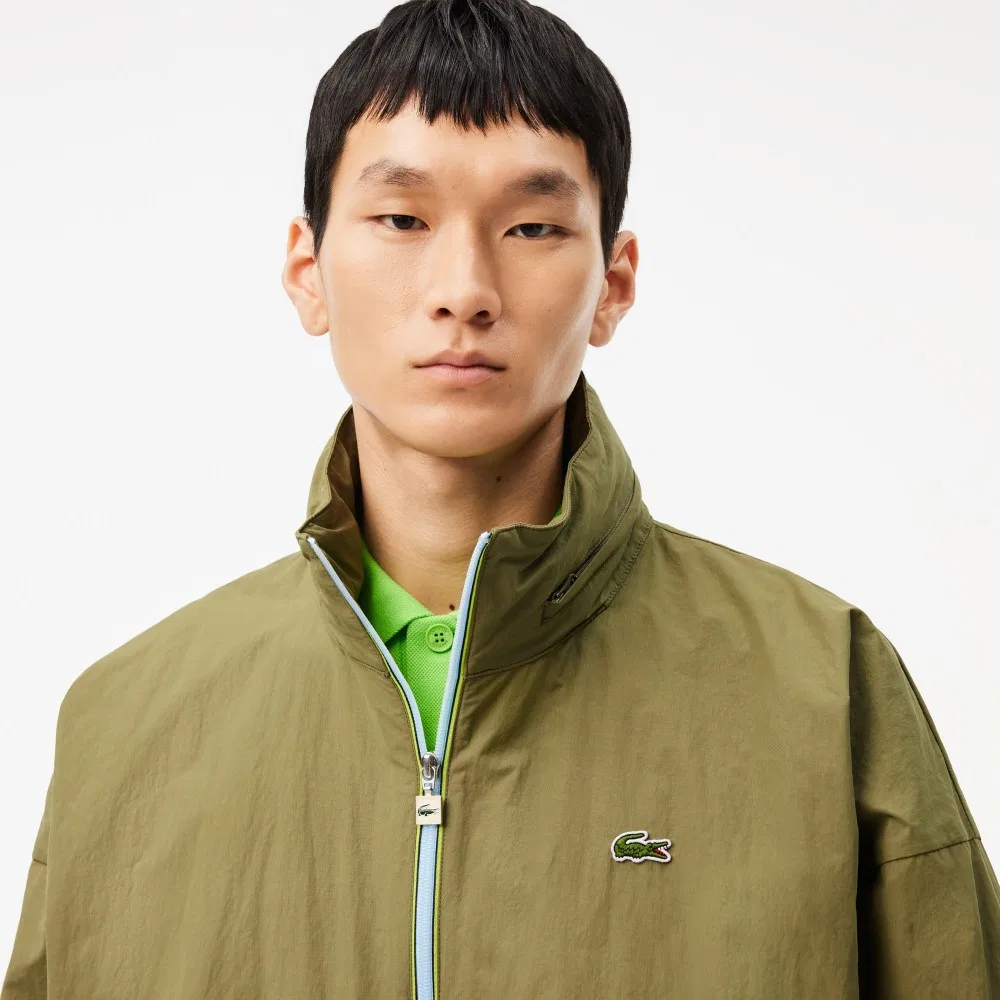 Мужская ветровка с передней вставкой хаки от Lacoste — фото 2
