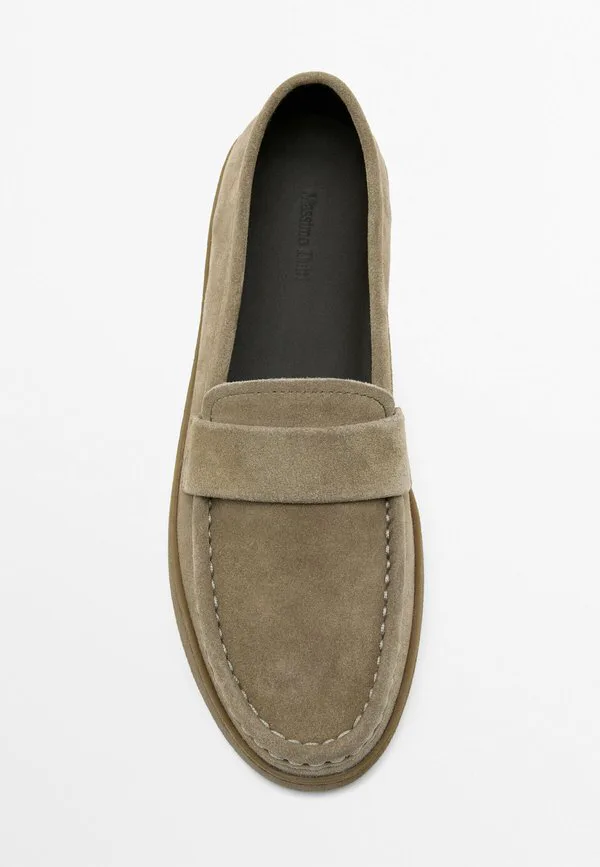 Лоферы со слипонами на карамельной подошве Massimo Dutti, Sand — фото 3