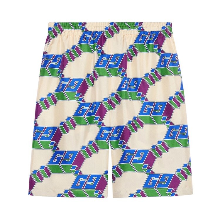 

Шорты Gucci Jersey Shorts, цвет Ivory/Blue/Multicolor