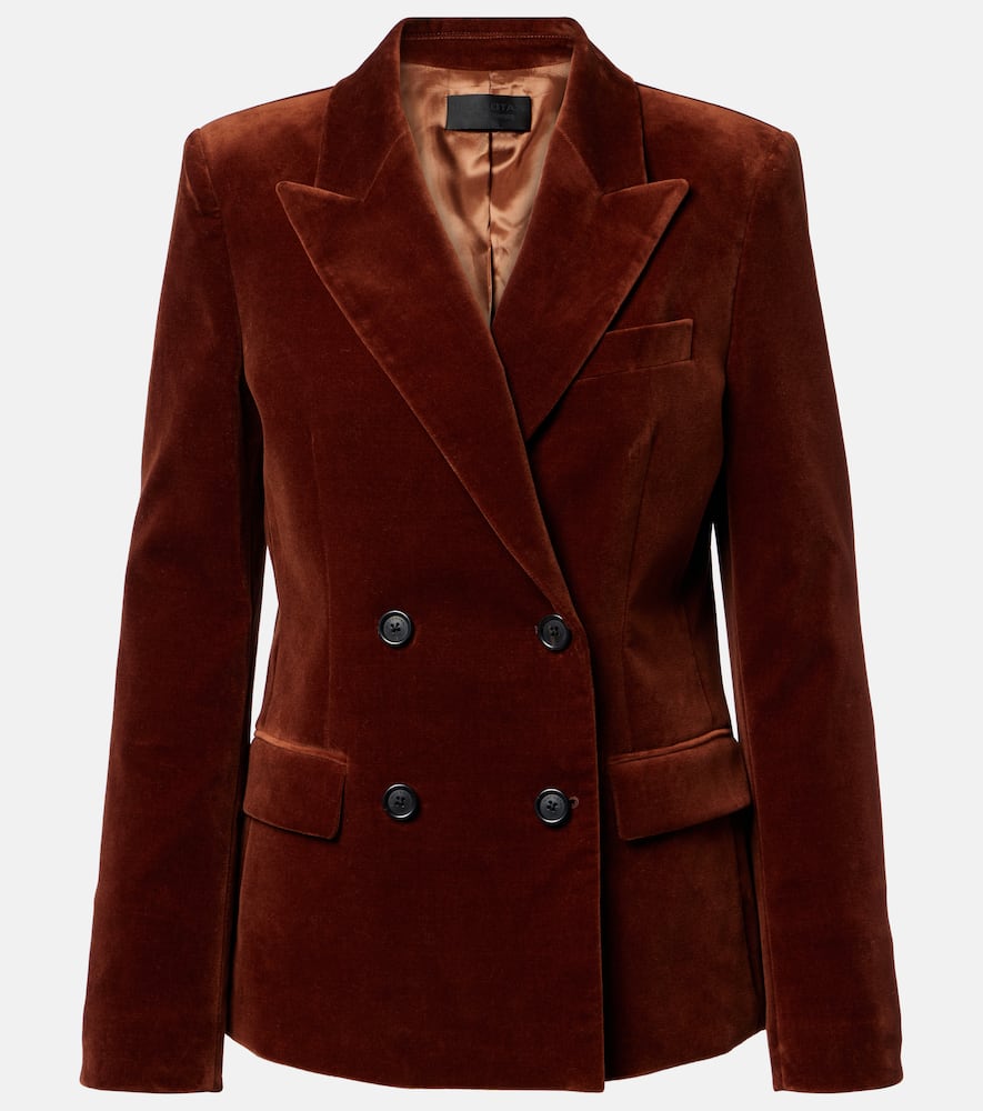 

Двубортный бархатный блейзер Veda Nili Lotan, Burnt Sienna