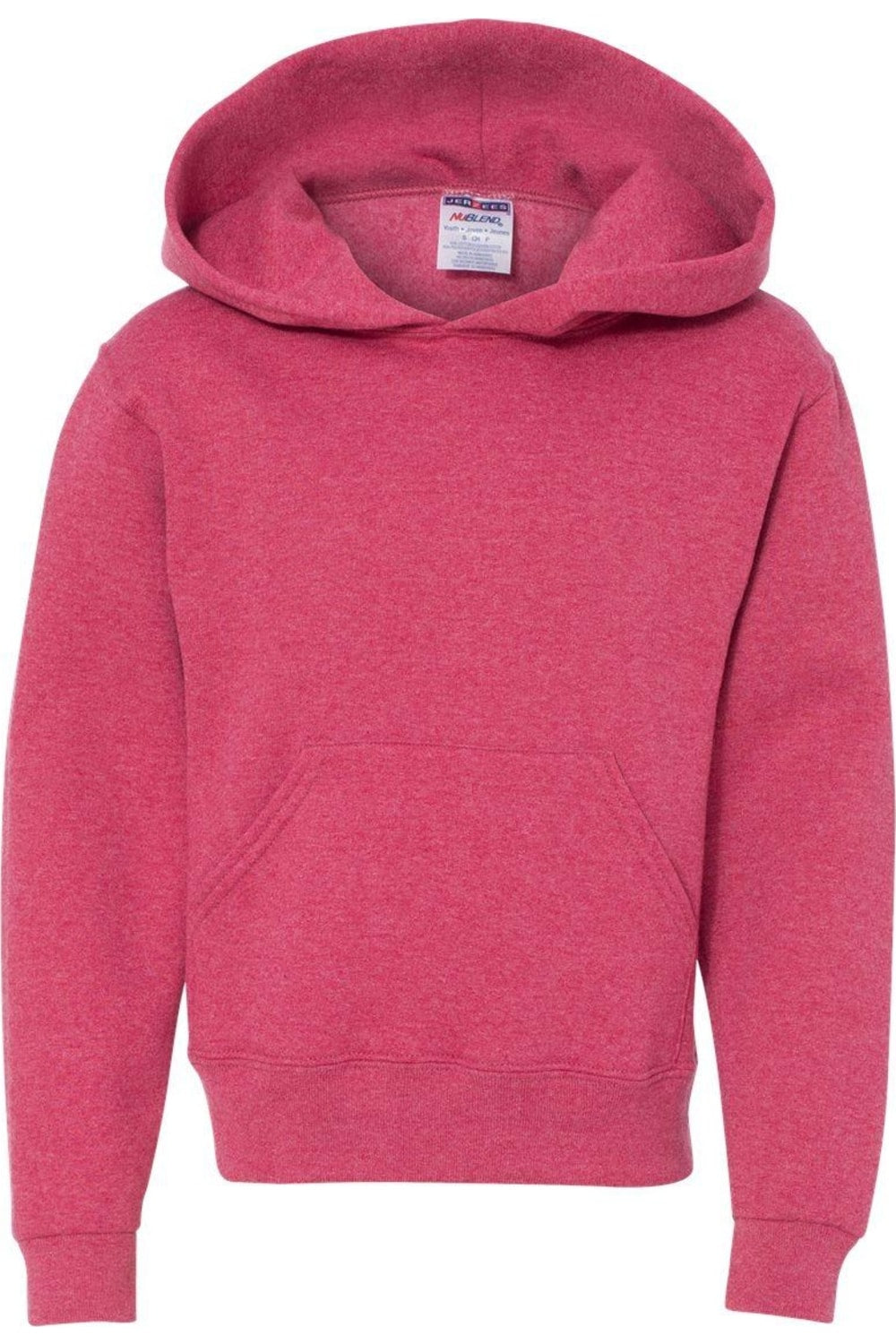 

Толстовка с капюшоном JERZEES NuBlend Youth, цвет vintage heather red