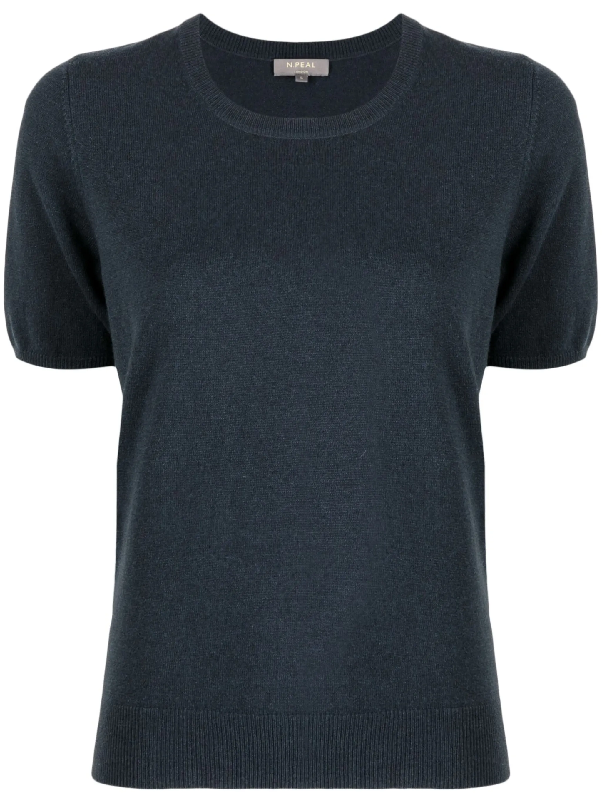 

Кашемировый топ с короткими рукавами N.Peal, синий