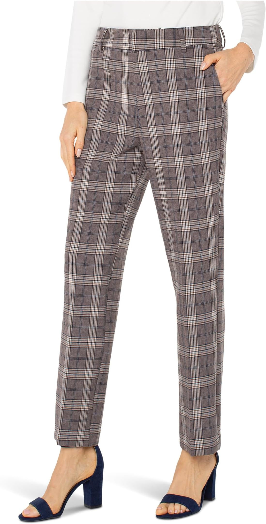 

Брюки Liverpool Los Angeles Kelsey High-Rise Trousers, Brown/Navy Glencheck