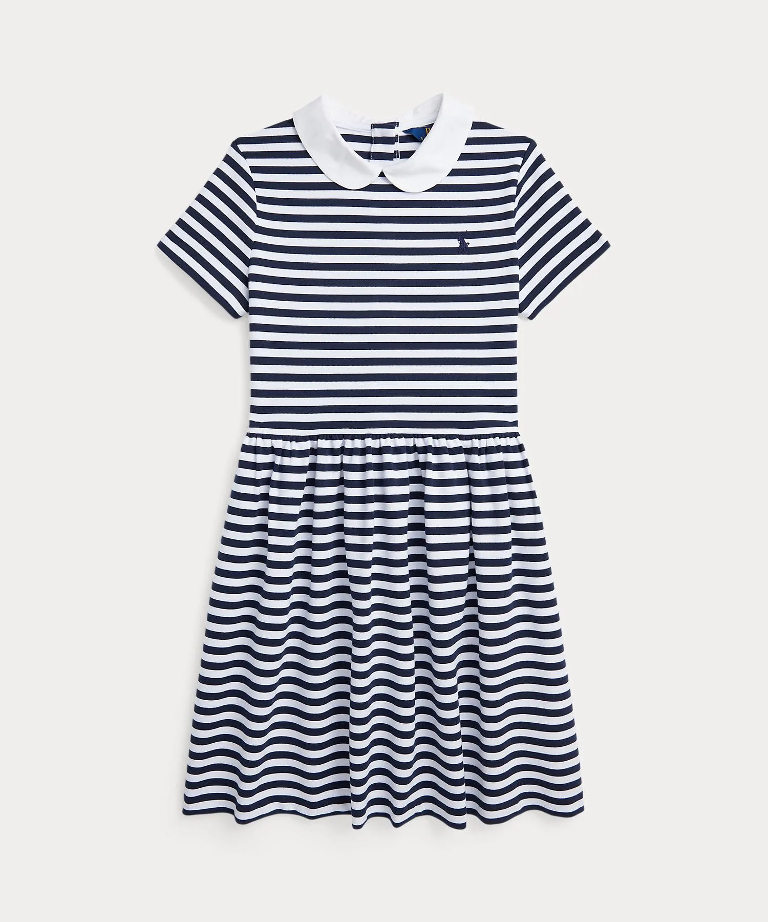 Детское платье фасон Fit & Flare с полосами Polo Ralph Lauren Navy